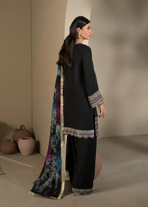 3- Piece Embroidered Raw Silk Suit