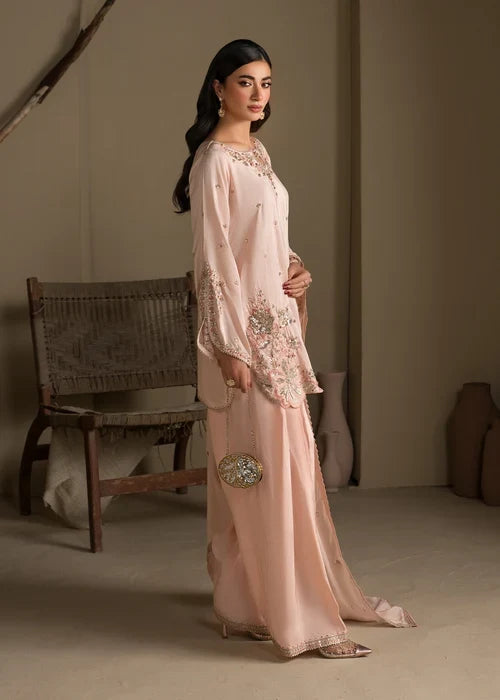 3- Piece Embroidered Raw Silk Suit